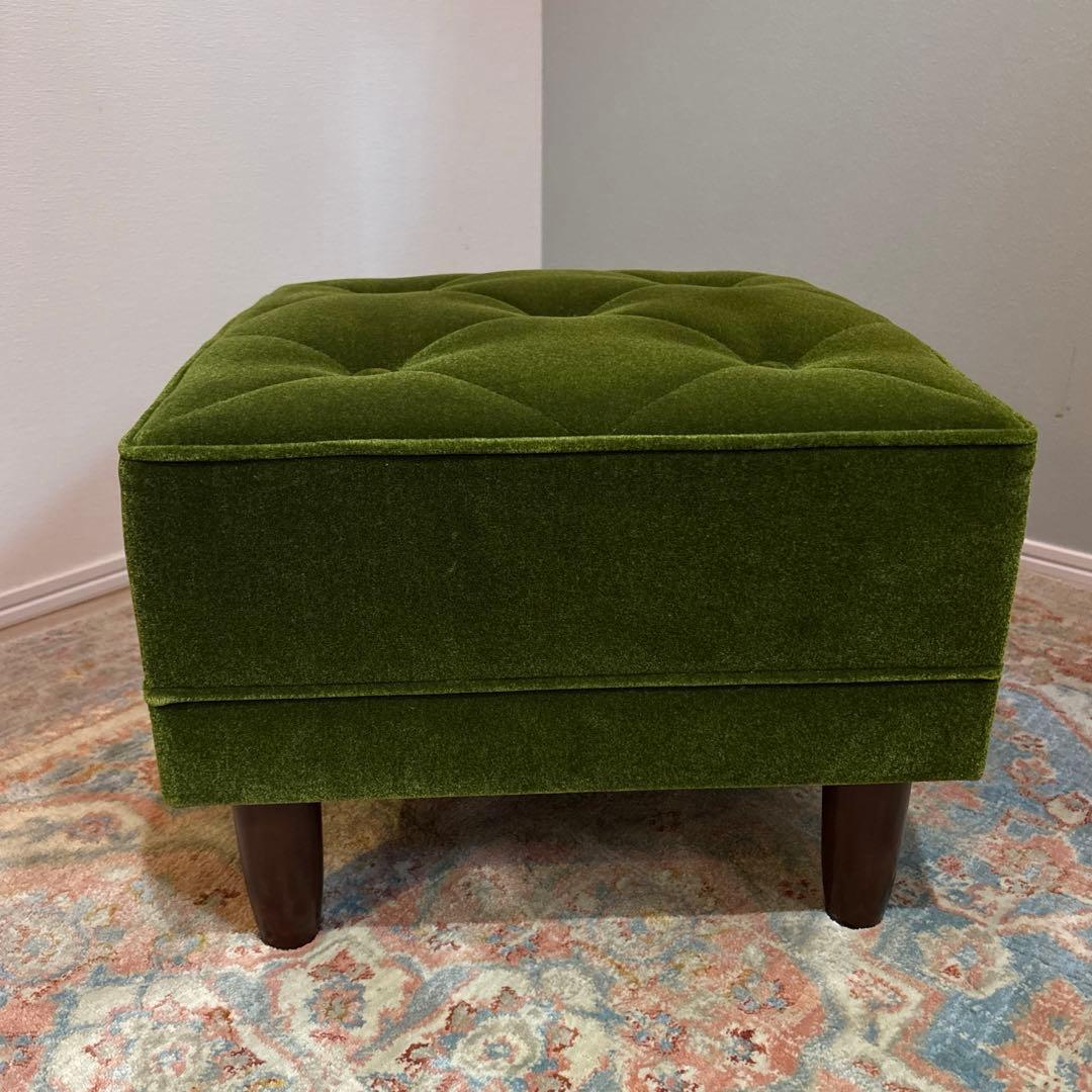 【良品】カリモク60 モケットグリーン オットマンX36206 QD