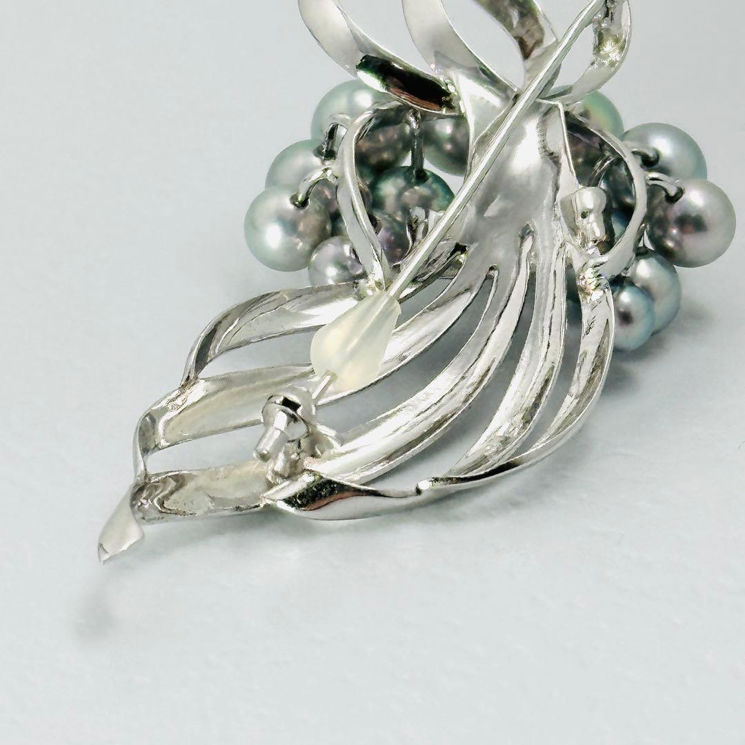 TASAKI タサキ シルバー パール ブローチ 真珠 14珠 ピン