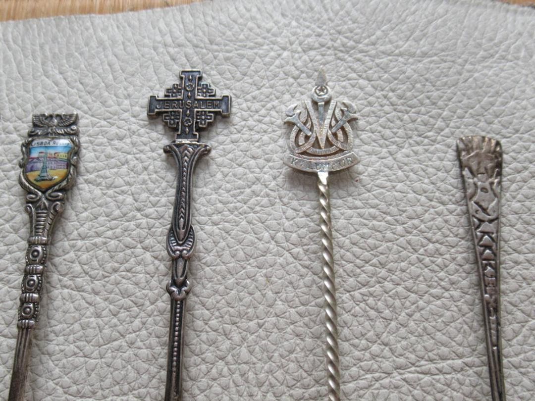 希少 美品 1950年頃希◇銀製(シルバー)と七宝製 世界のスプーン 合計23