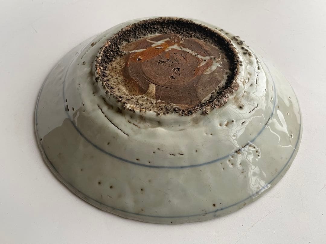 骨董 アンティーク 呉須 染付 鹿花文様 七寸皿 漳州窯 明 呉須手の通販