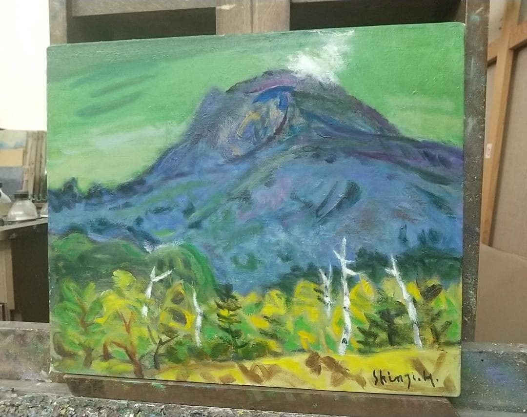 F8 「浅間山」絵画 油絵