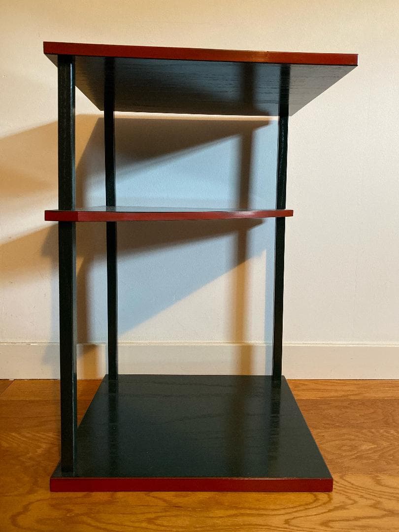 藪内流帛紗棚青漆爪紅美品