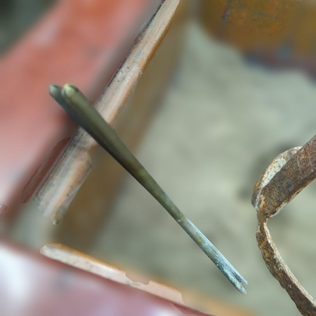 骨董 長火鉢 朱漆 木製 内側銅器 灰 火箸付き テーブル