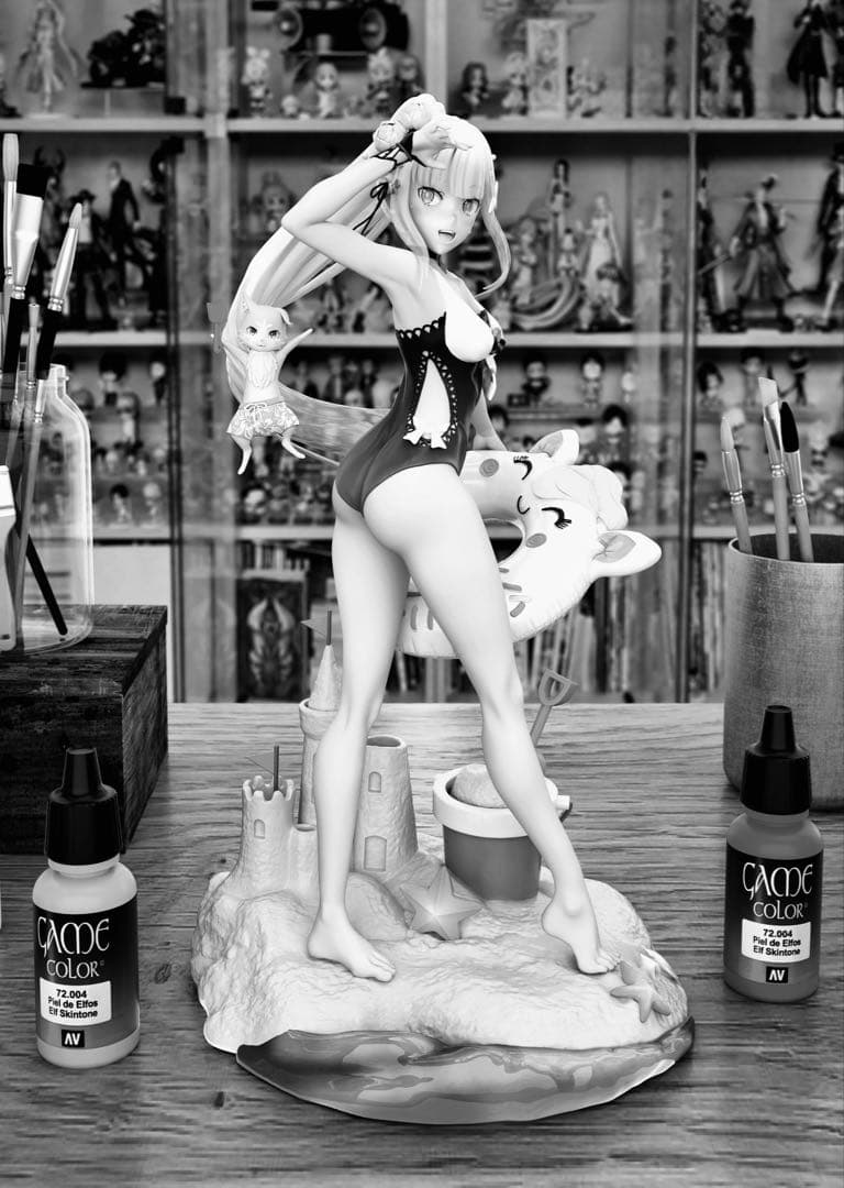 エミリア　リゼロ　ガレージキット　ガレキ　未塗装未組立　1／7スケール