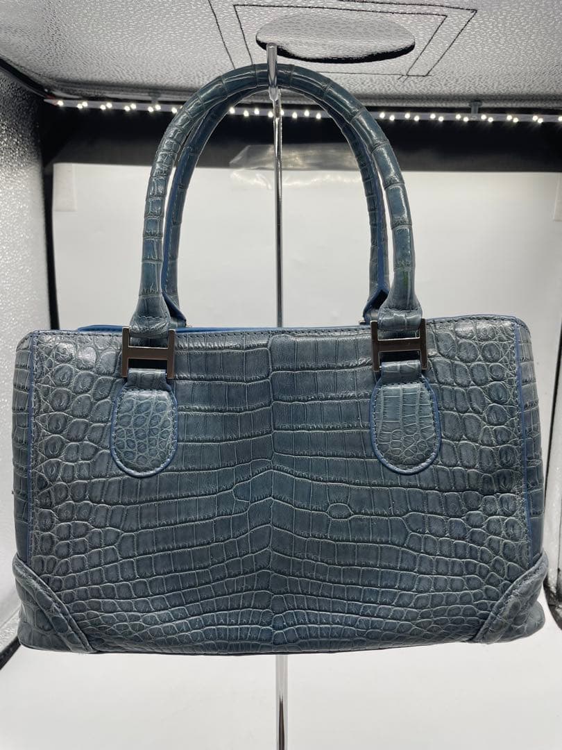 GRES グレ クロコダイル ハンドバッグ ブルー系