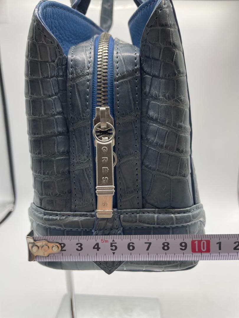 GRES グレ クロコダイル ハンドバッグ ブルー系