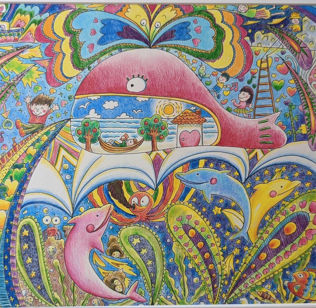 【パラダイス】 イルカ くじら ヒーリングアート 愛  虹 インテリア