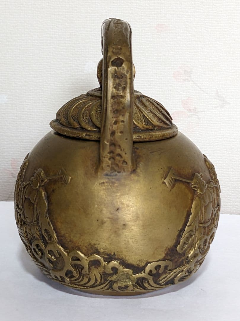 ⭐中国古玩古美術 西遊記絵巻 銅製 瓢型 酒注 アンティーク 骨董品コレクション