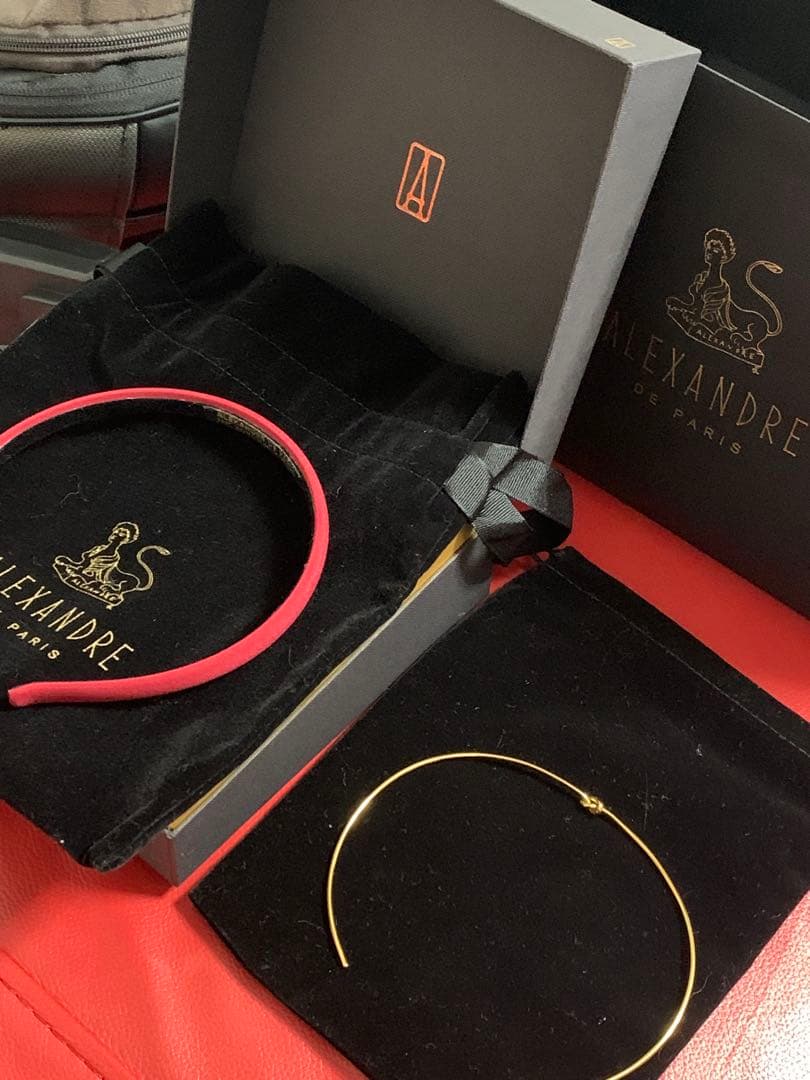 ALEXANDRE DE PARIS レッド ヘアバンド カチューシャ 赤