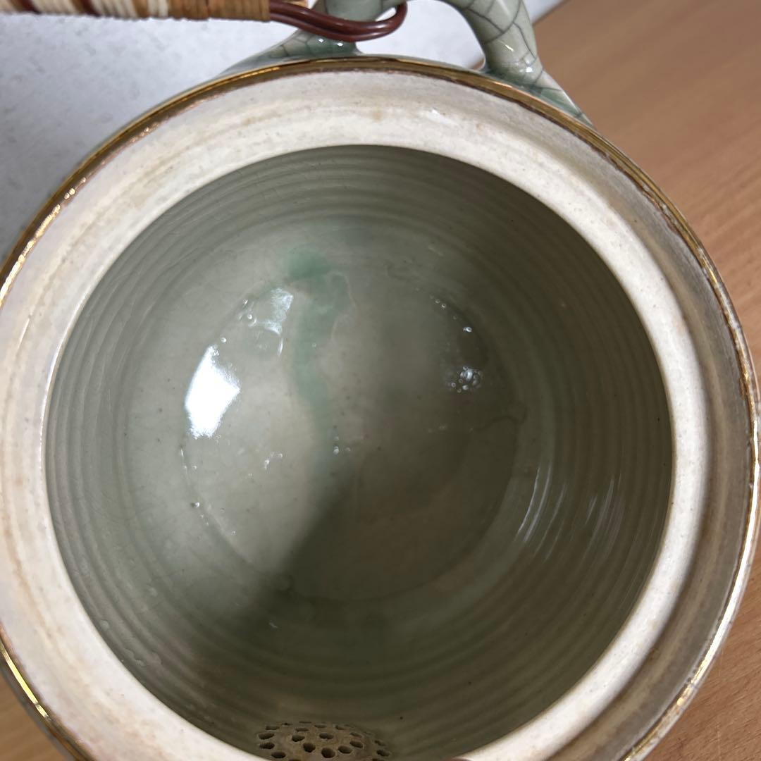 自宅保管品未使用　相馬焼 特大急須 双馬 金馬 美品　湯呑み6個付き