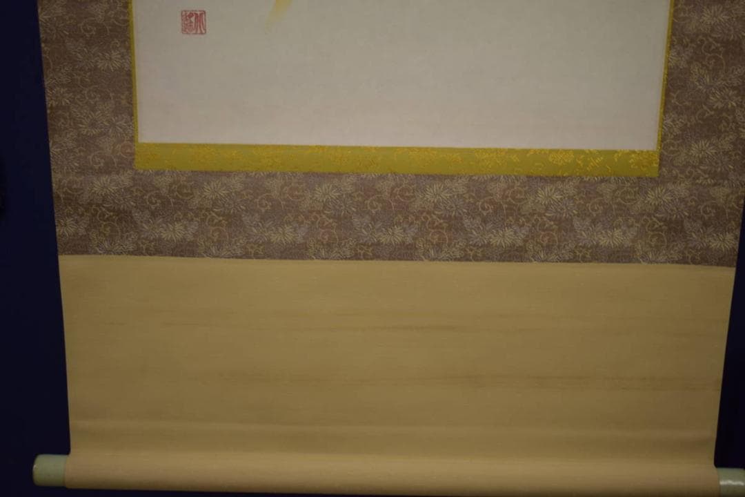 真作/小川北遥/雀/朝顔/桐共太巻箱付/布袋屋掛軸HI-704