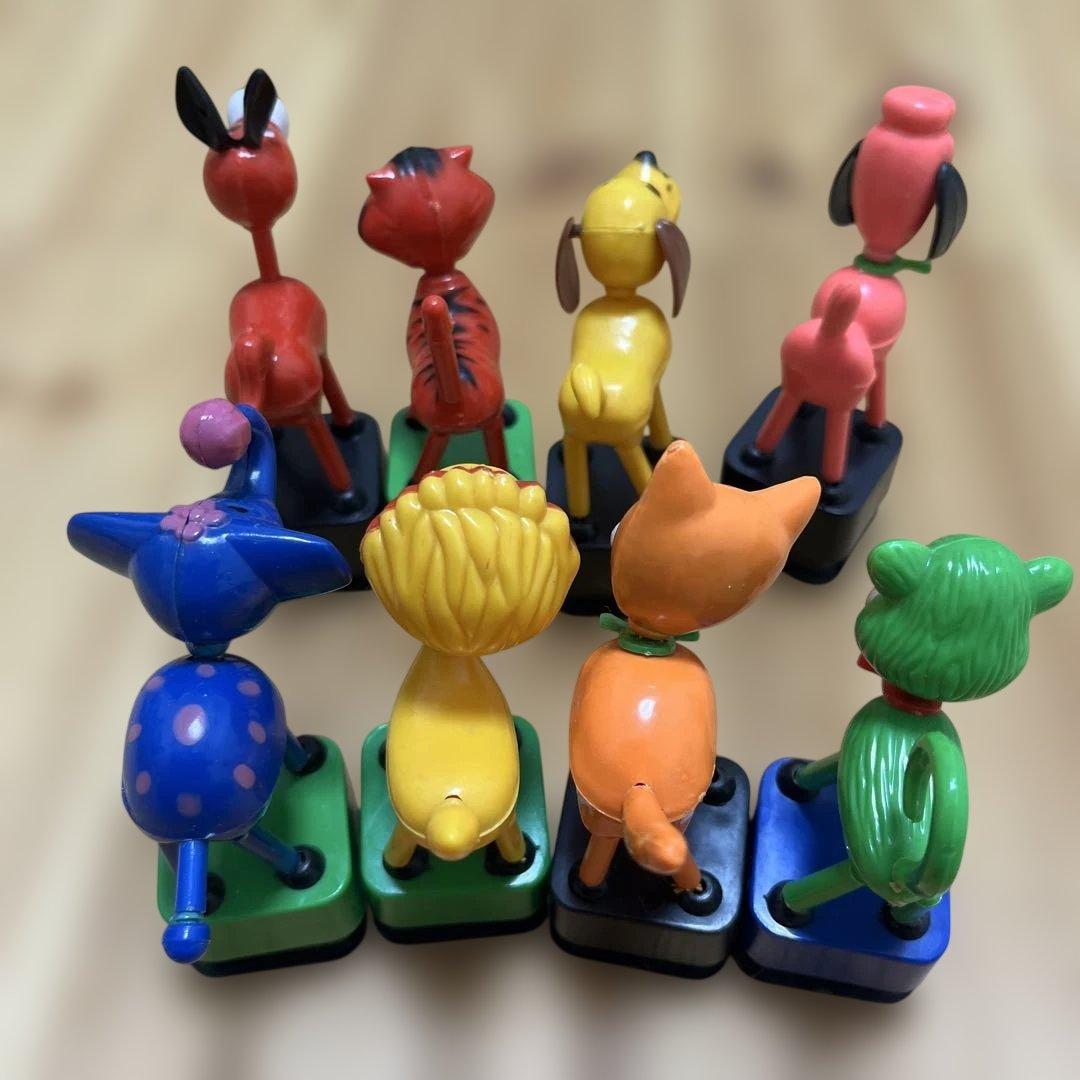 プッシュトイ　プッシュパペット　レトロ　8体セット