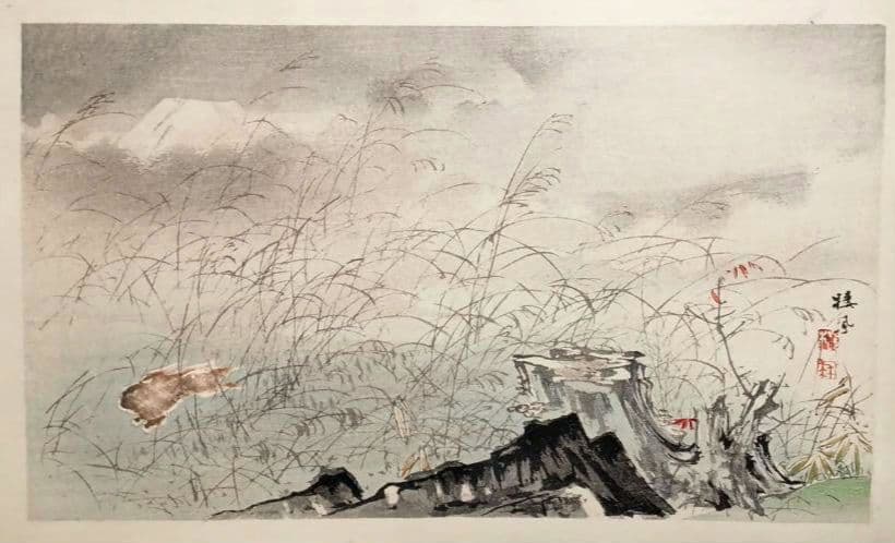 稀、棲鳳十二富士画帖（多色刷り木版画)竹内栖鳳画、明治27年11月出版