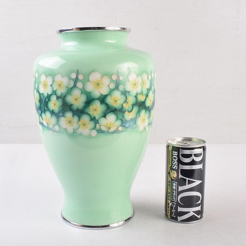 七宝焼 花文 花瓶 唐木台付 共箱 M R8887H - メルカリ