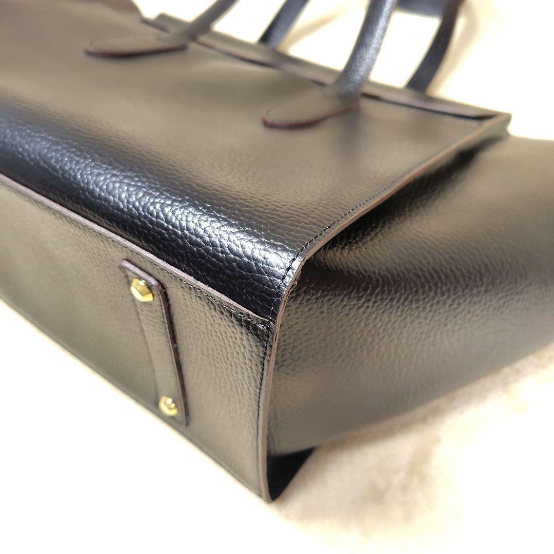 未使用級 ATAO ピッコラ バンドバッグ トートバッグ レザー ブラック ロゴ