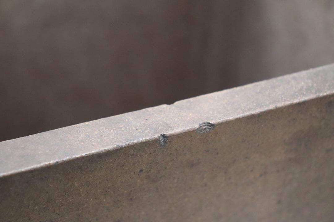 中国　清時代　紫砂　角鉢　彭記自造　アンティーク　送料込み250517