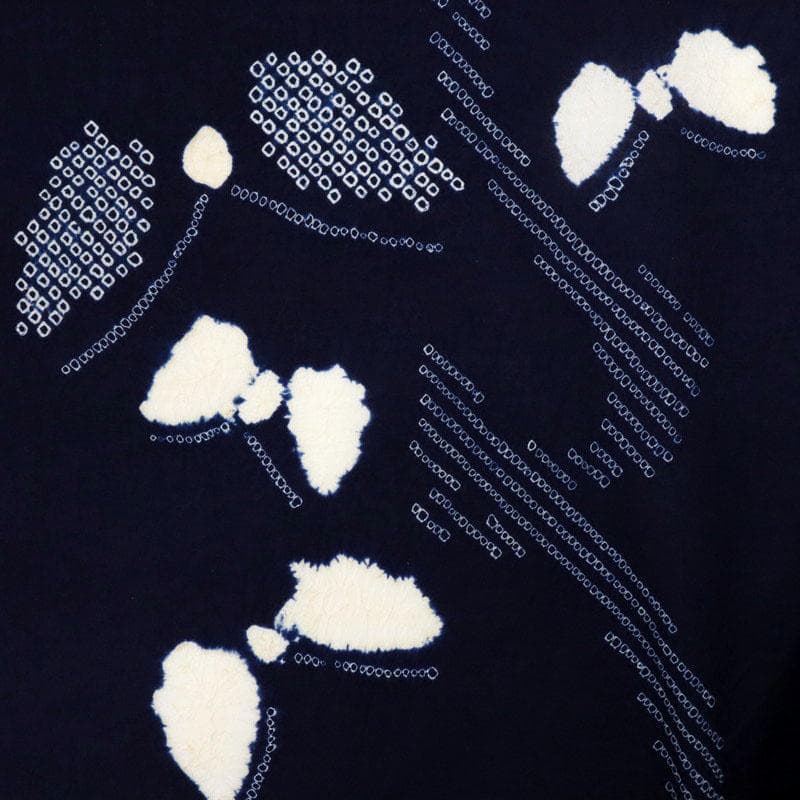 《反物『有松しぼり』浴衣■蝶の舞姿◆濃紺■お仕立て可◆夏着物■反25-172》