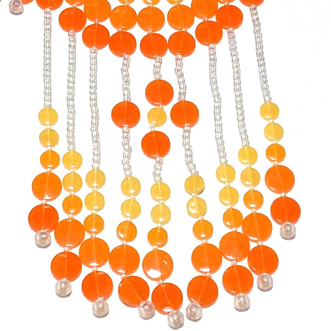 レトロポップ 珠のれん オレンジS箱付き 昭和レトロ ビーズのれん