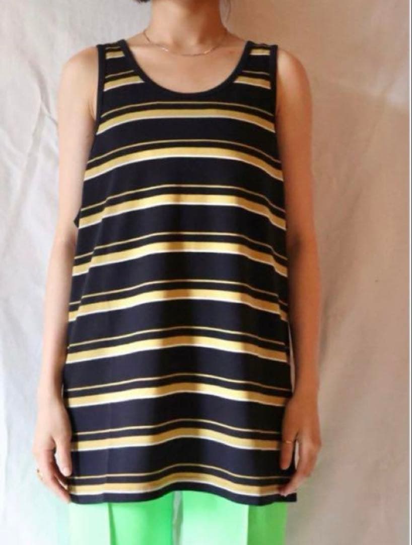 FUMIKA UCHIDA ボーダーオーバーサイズタンクトップ