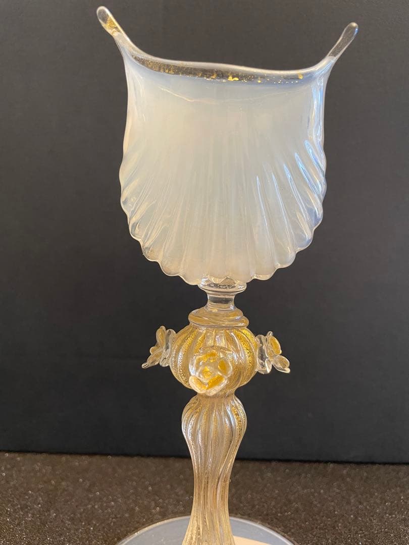 アンティーク ヴェネチアンガラス ムラーノリキュールグラス オパール