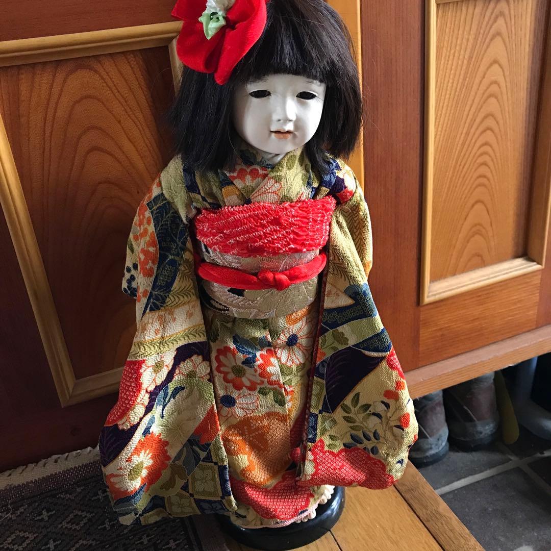 市松人形 松龍斎 太田徳久 15号 52cm 木製スタンド付き