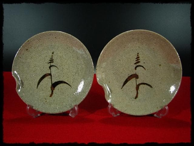 肥前唐津 皿 ５客 井上 幸麿 天山 絵唐津 茶道具 懐石道具 b770