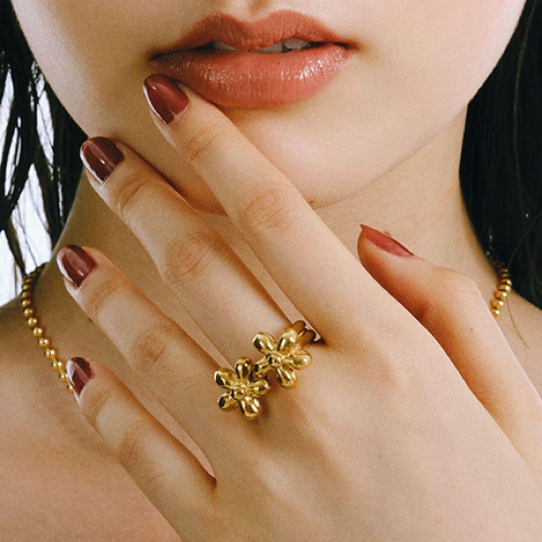 MAISON D'PULSE メゾンドパルス flower charm リング