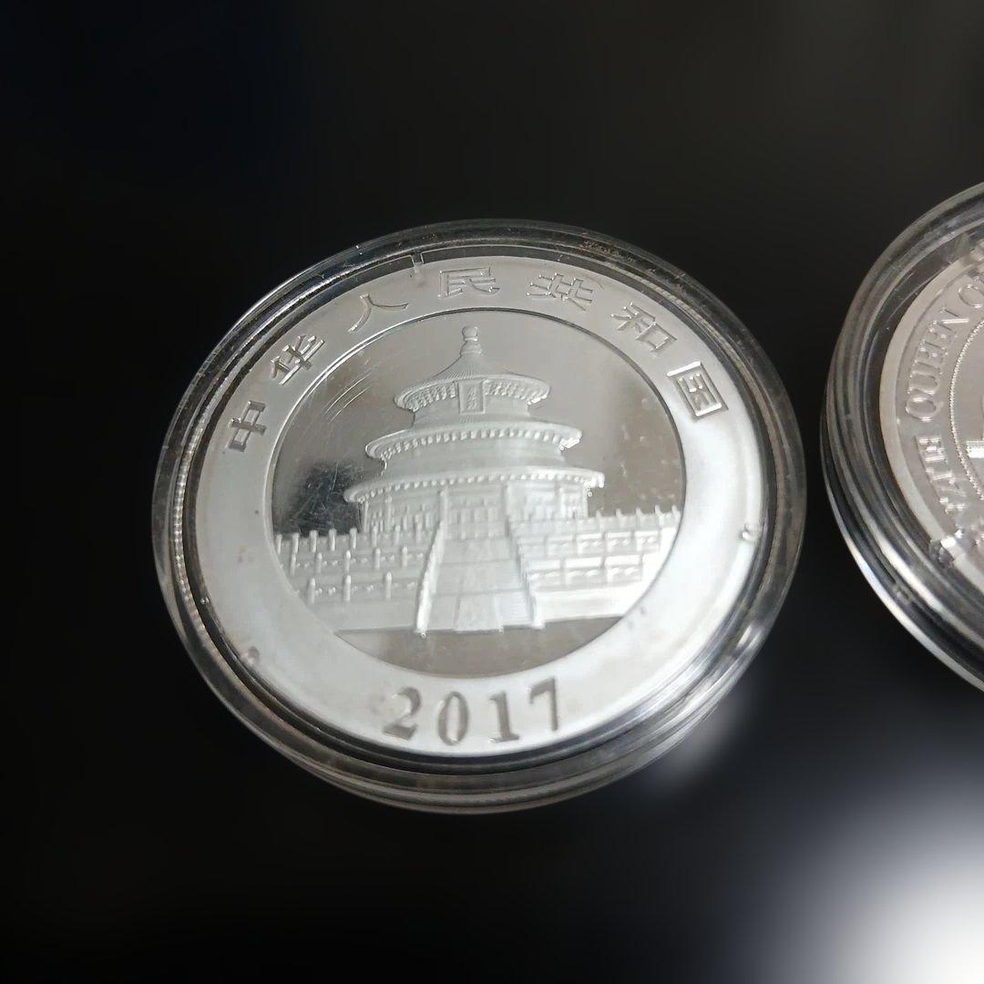 中*ー様 2017年中国パンダ 2014年 エリザベス銀貨