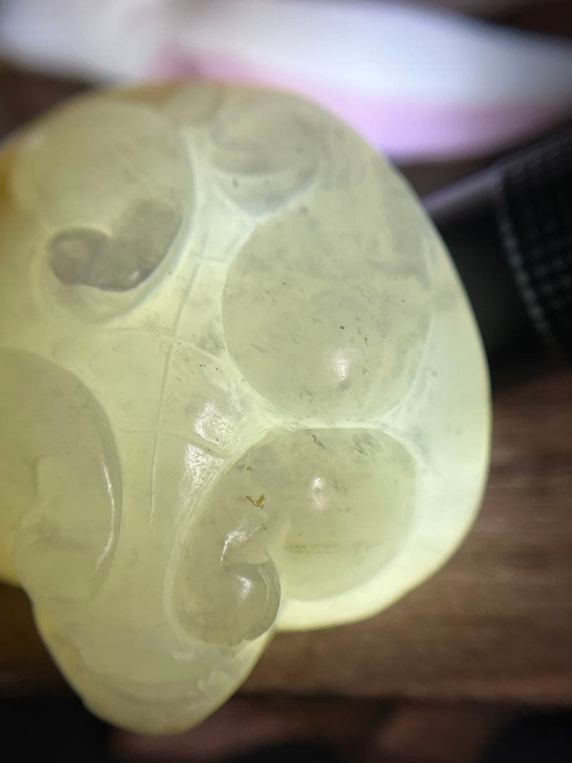 本物和田玉☆子料☆青花黄皮！招財モチーフ龍亀証明書