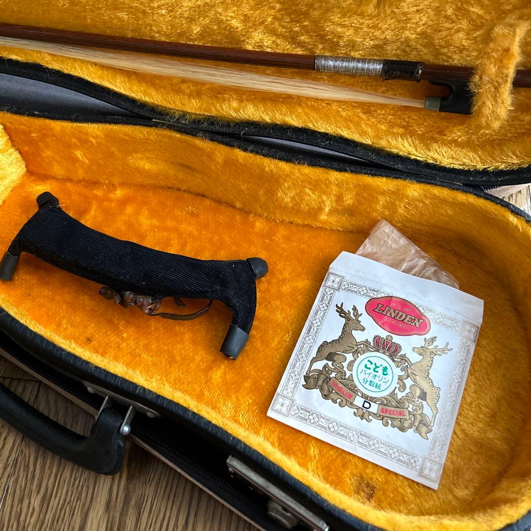 【子供バイオリン】[スズキバイオリン]弓、ケース、肩当て付き 1/4サイズ