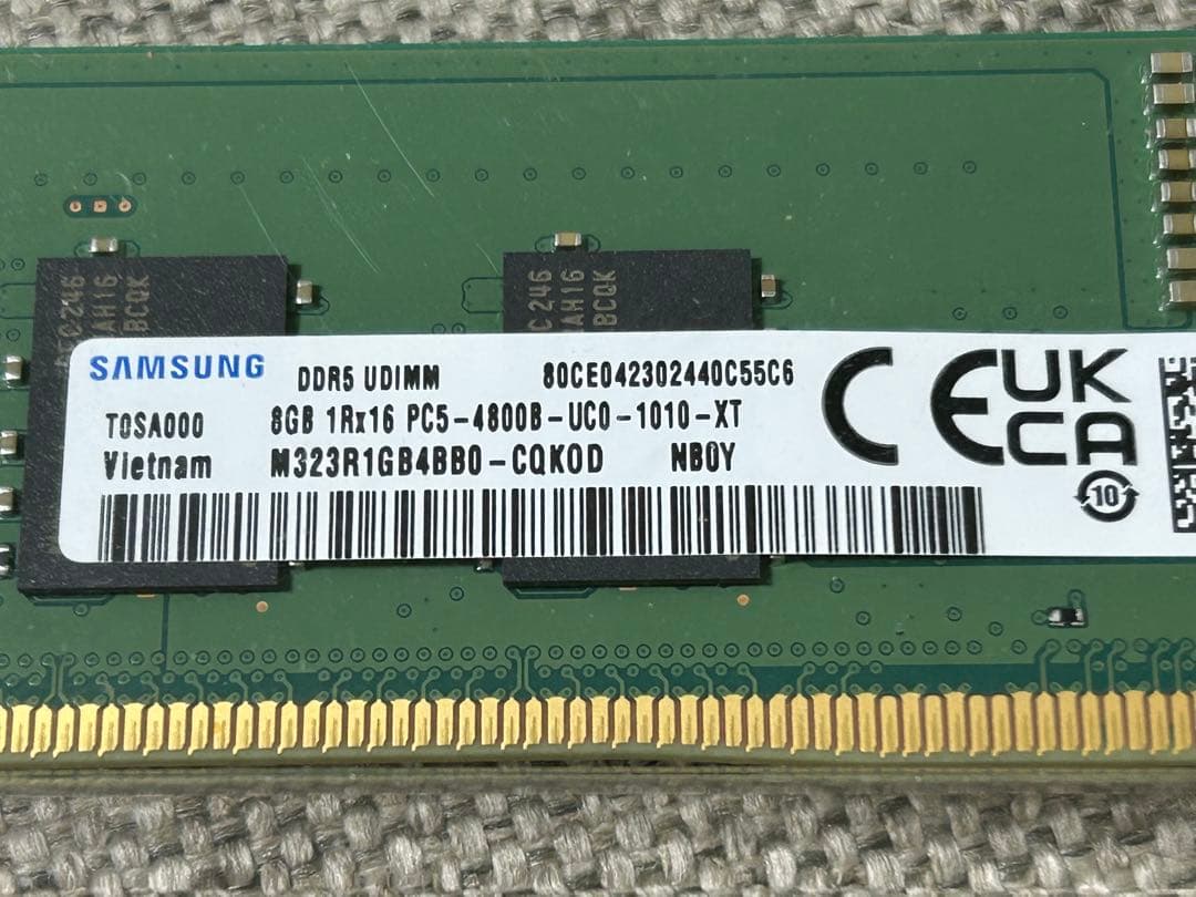 SAMSUNG DDR5-4800 16GB(8GB 2枚) メモリ ほぼ未使用
