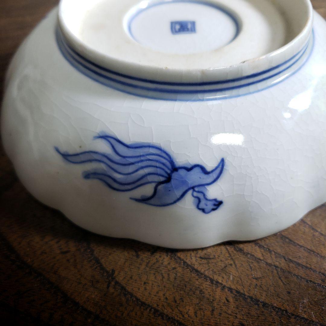 皿 色絵 金彩 牡丹唐草 鶴丸文 二重角富 宝尽くし 桐文花弁縁 古伊万里