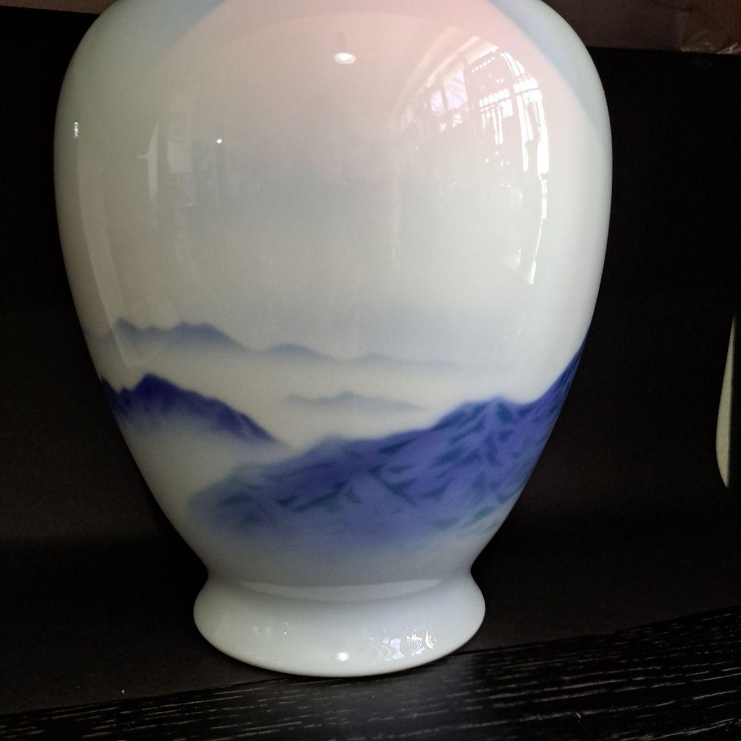 お値下げ中　伊万里　官窯　皇室御用窯　深川製　飾壺　朝焼赤富士図