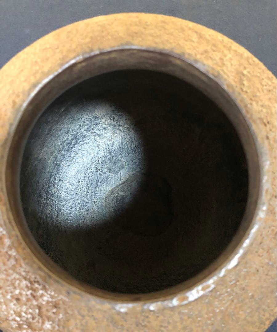 《R》阿弥陀堂釜 鐶 十二代釜師 和田美之助 略歴 共布 共箱 260116き4