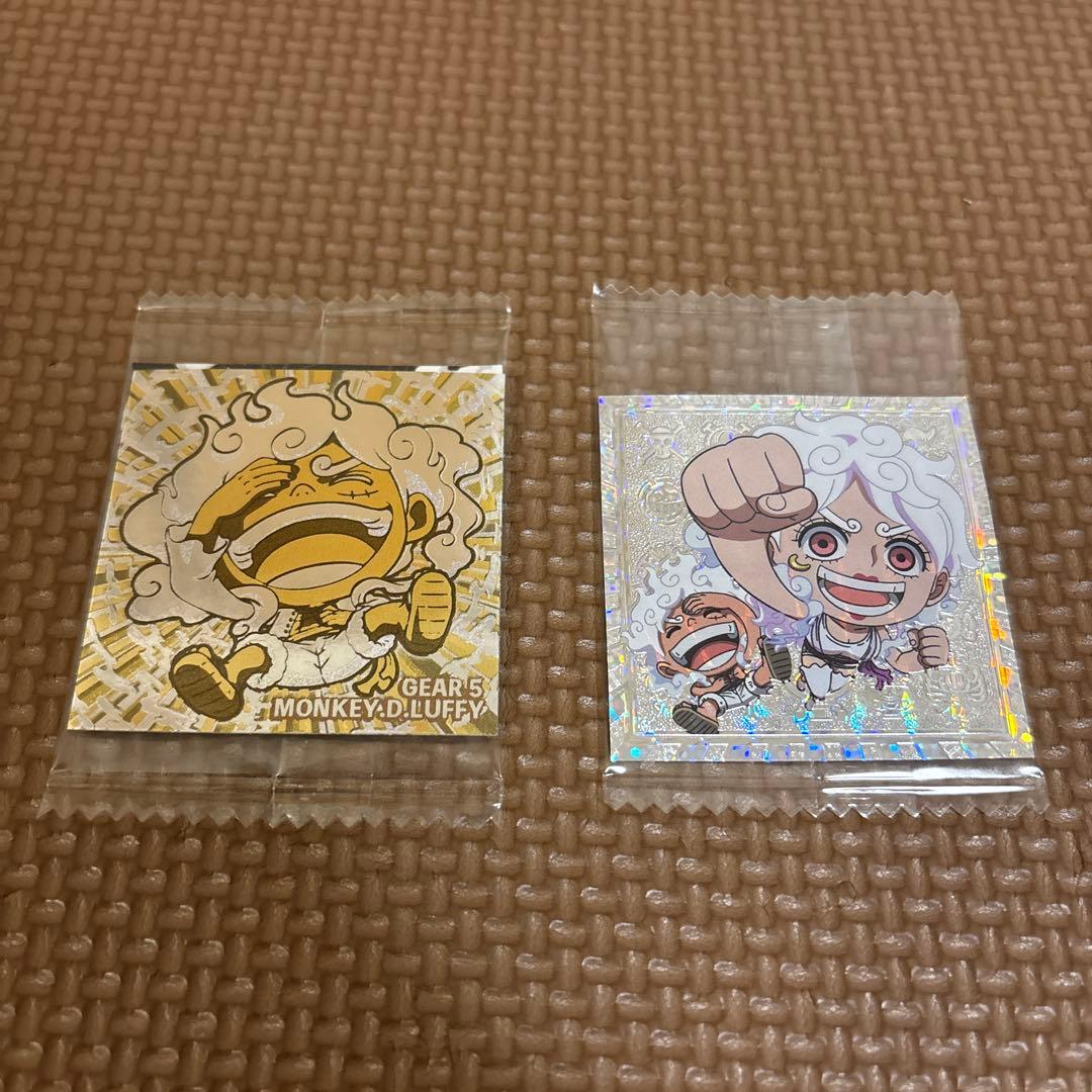 ワンピース大海賊シールウエハース LOG.6金ニカ&LOG.13ルフィ&ボニーP