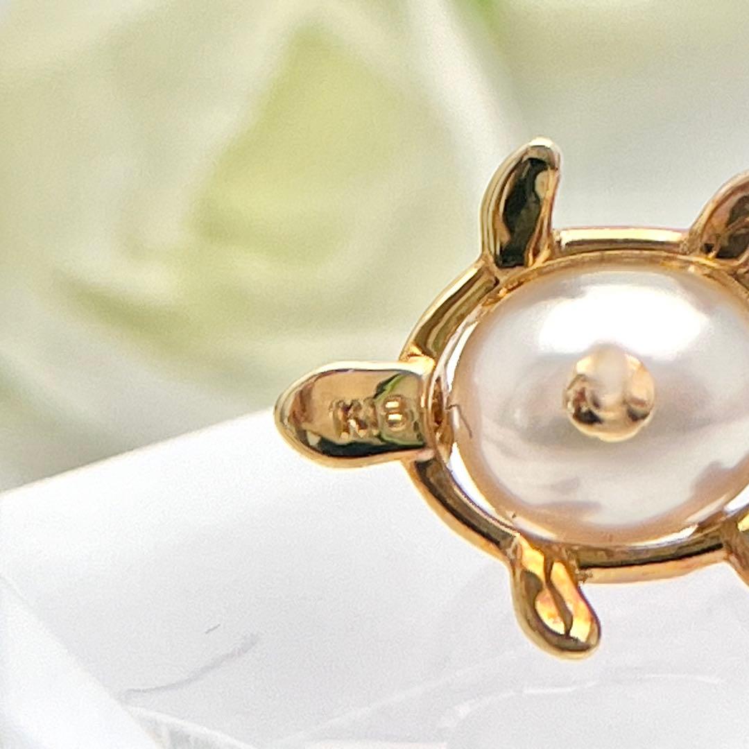 ☆美品☆ミキモト K18 ピンブローチ パール カメ 皇室御用達ブランド