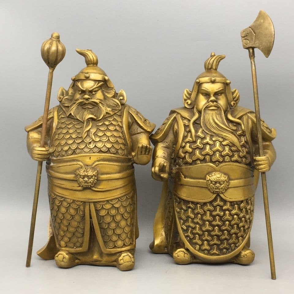 銅製 仏像 荼鬱塁二神 金剛菩薩仏像 鎮宅辟邪 開運 風水 招財