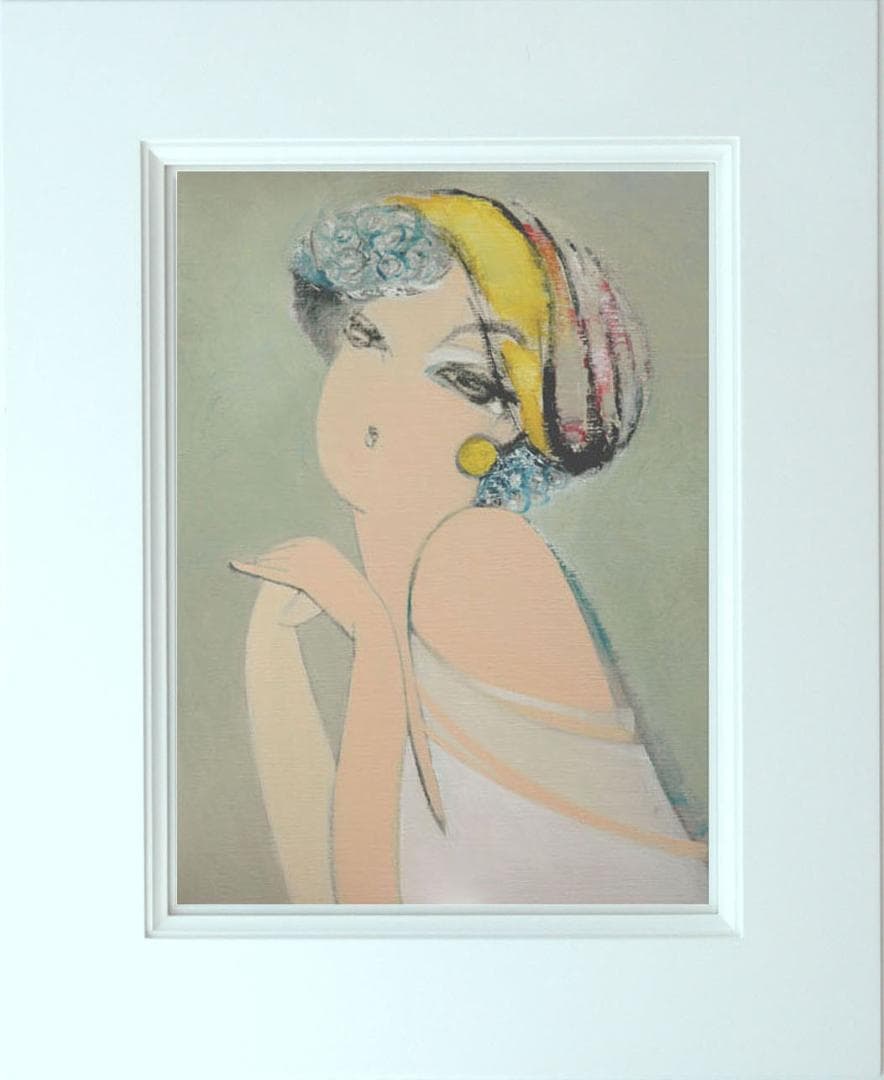 油絵 菅家令子 絵 絵画 インテリア 額付(黒) F6-082811 人物 女性