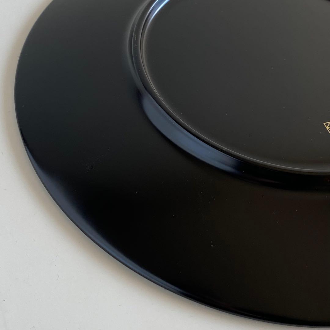 新品未使用品 山田平安堂 プレート大 2枚セット 海龍 飾皿 漆器