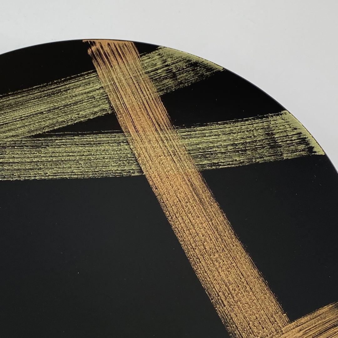 新品未使用品 山田平安堂 プレート大 2枚セット 海龍 飾皿 漆器