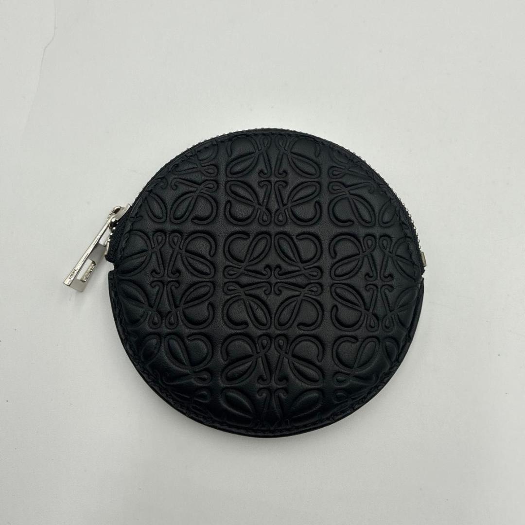 美品 LOEWE ケース クッキー リピートアナグラム レザー ブラック