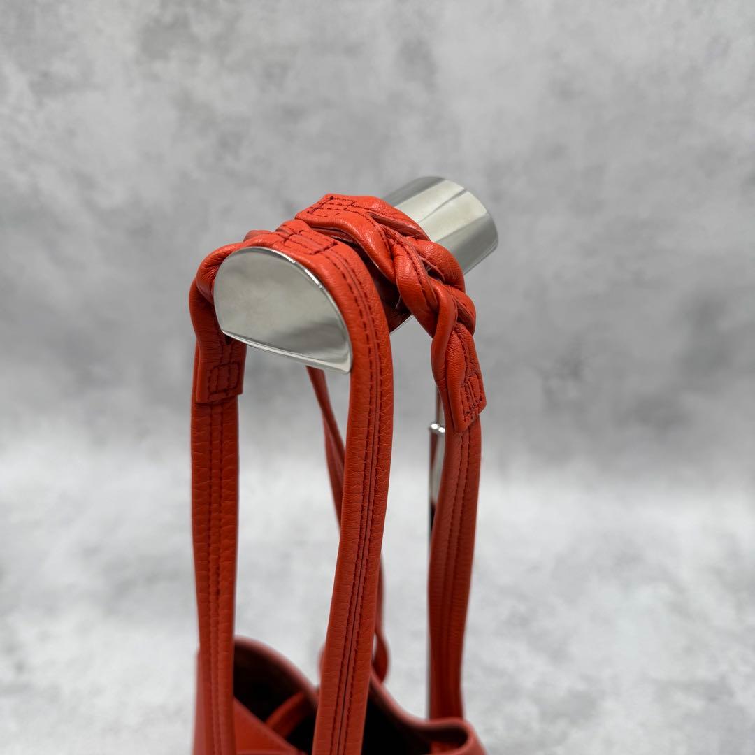 未使用級✨HIROFU ロシェ レザー ショルダーバッグS オレンジ