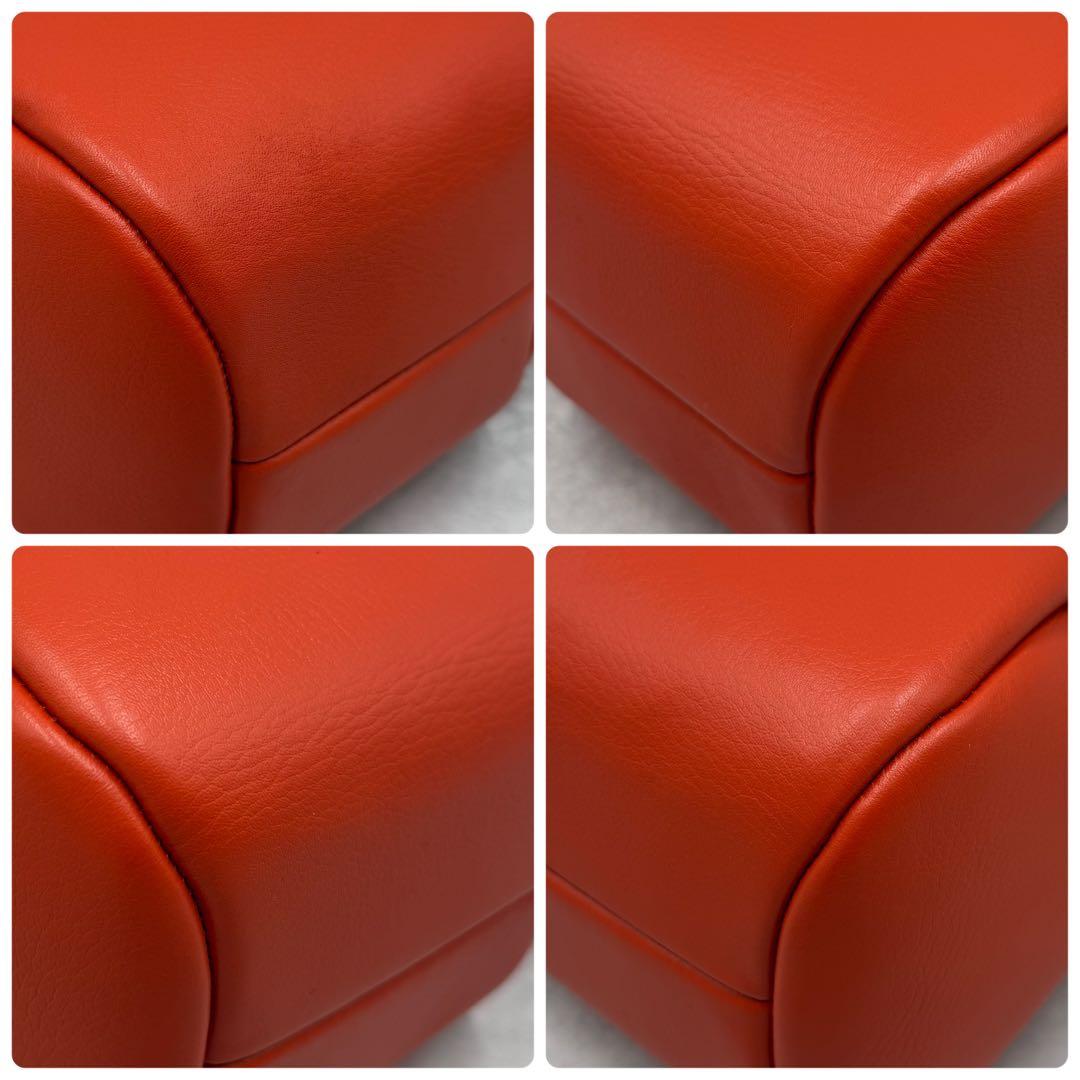 未使用級✨HIROFU ロシェ レザー ショルダーバッグS オレンジ