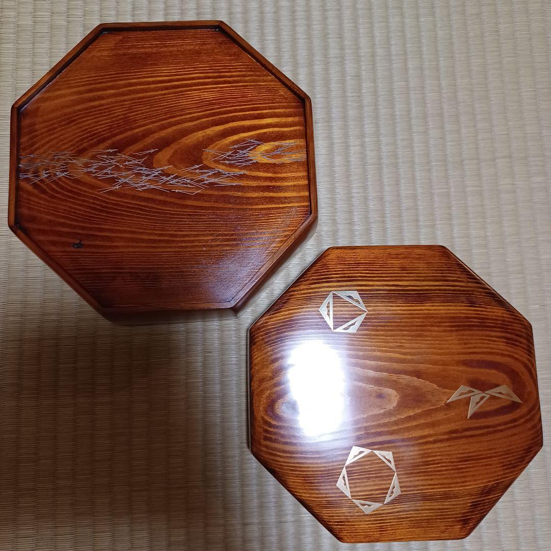 レ＊ 茶道具 一閑塗片木目 縁高 道端江春 造