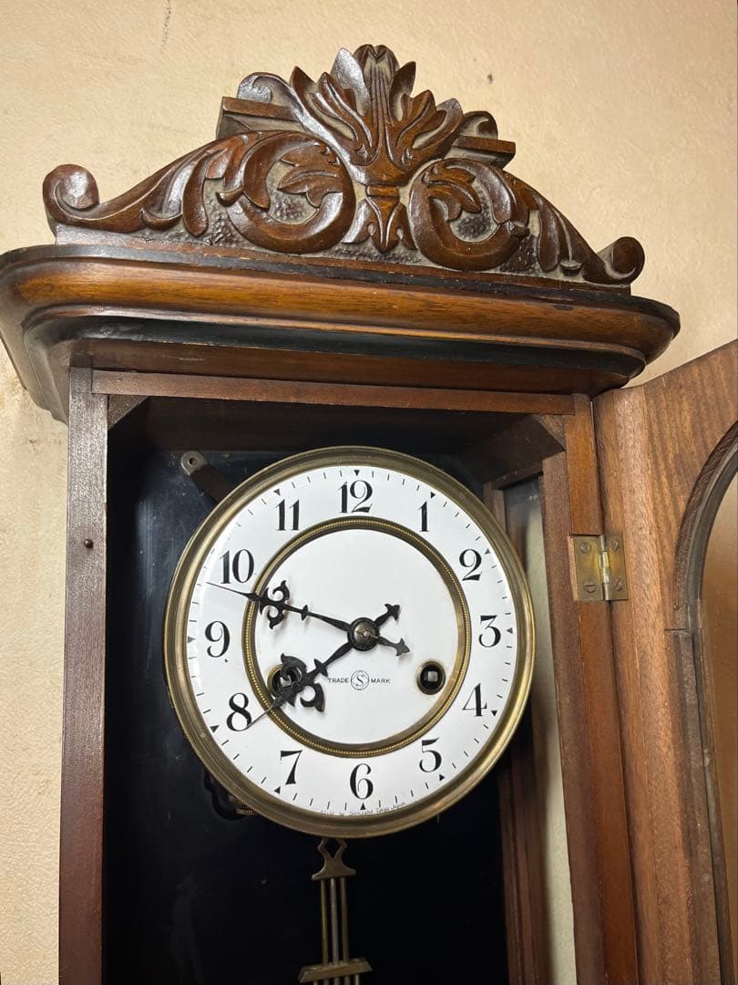 精工舎　角丸　柱時計　古時計　振子　ゼンマイ　ボンボン　レトロ　アンティーク時計