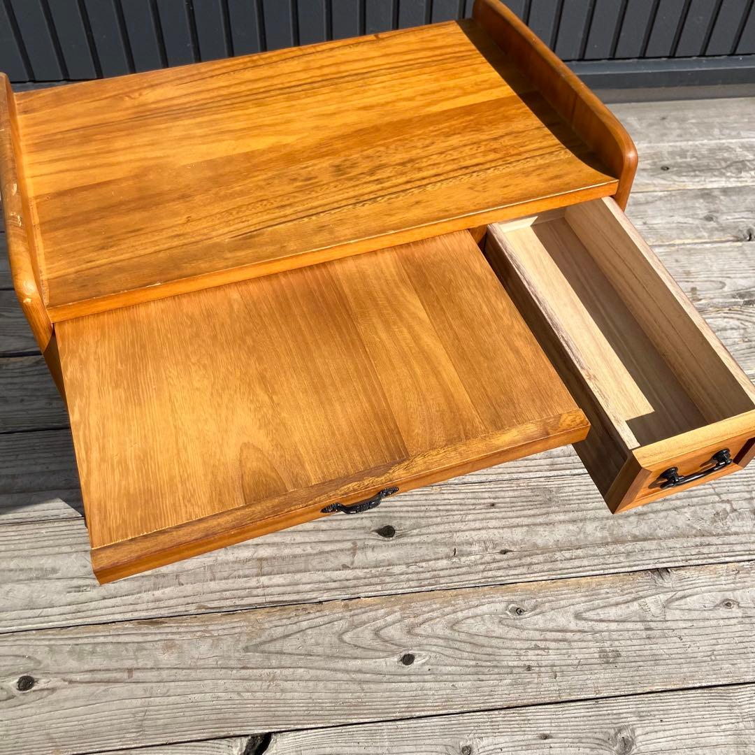 昭和レトロ 多数収納木製サイドテーブル お座敷ワゴン ポットワゴン