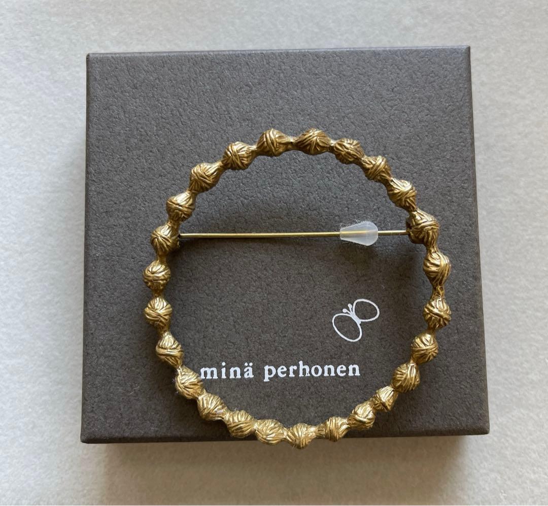 ミナペルホネン タンバリン ブローチ 正規品 箱入り