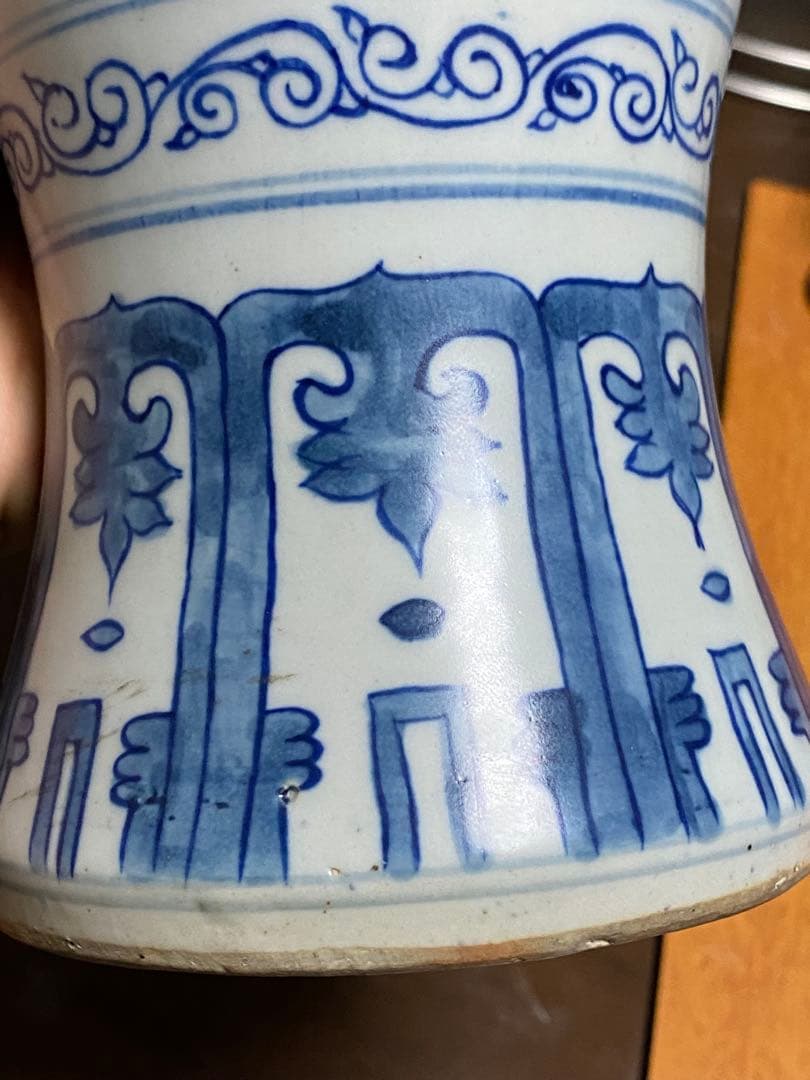 清時代 青花梅瓶 蓋付 中国美術 骨董品