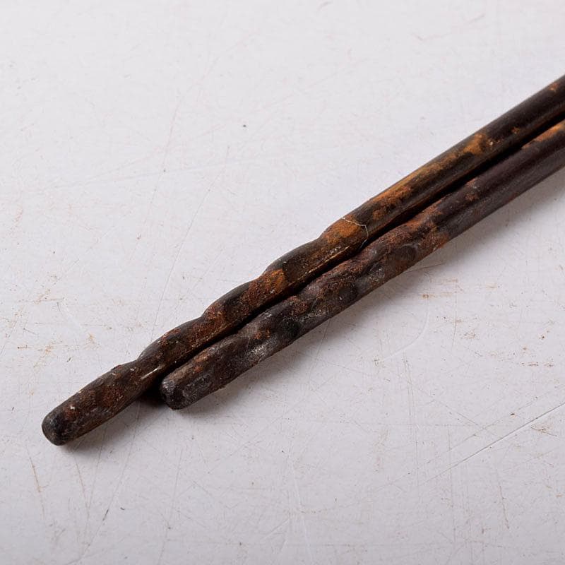 茶道具　大西浄寿造　鉄製　七宝象眼火箸　共箱　V　7856