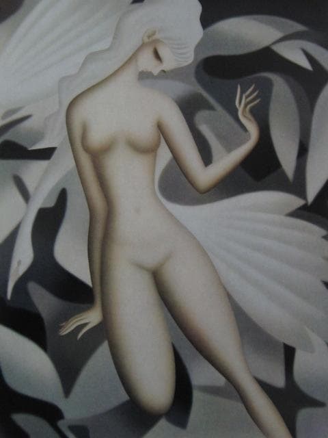 東郷青児、レダ、希少な大判額装用画集より、新品高級額装付、状態良好